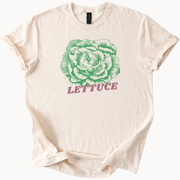 Lettuce T Shirt Salad Tee Cute Foodie Vegetarian Top Plant Gift - Picture 1 of 6